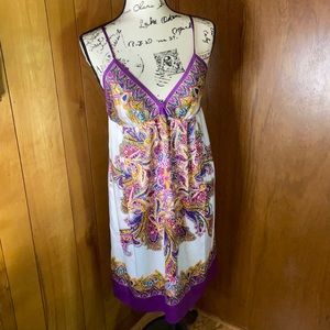 ICE Satin Cocktail Dress Indian Themed Print